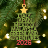 Personalized 2026 Travel Adventures Christmas Wooden Ornament, Holiday Tree Decor LM32 670503
