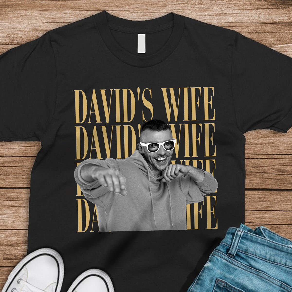 Custom Vintage Photo Wife, Husband Dark Shirt - Personalized Anniversary Gift HA75 921584