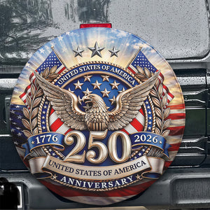 USA 250th Anniversary, 1776-2026 America 250 Emblem Semiquincentennial Tire Cover HO82 901024