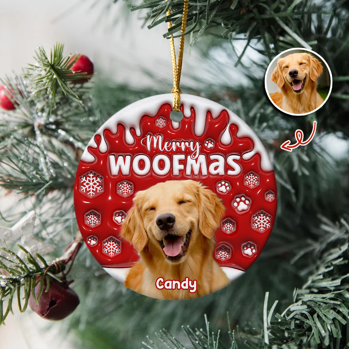 Custom Dog Cat Photo Christmas - Personalized Ceramic Ornament TH10 894383