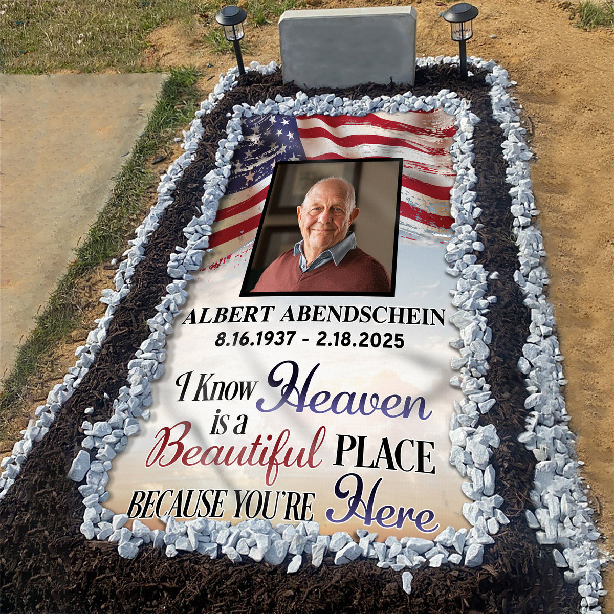 Custom Photo I Know Heaven Is A Beautiful Place Because You're Here Memorial Grave Blanket LM32 897515