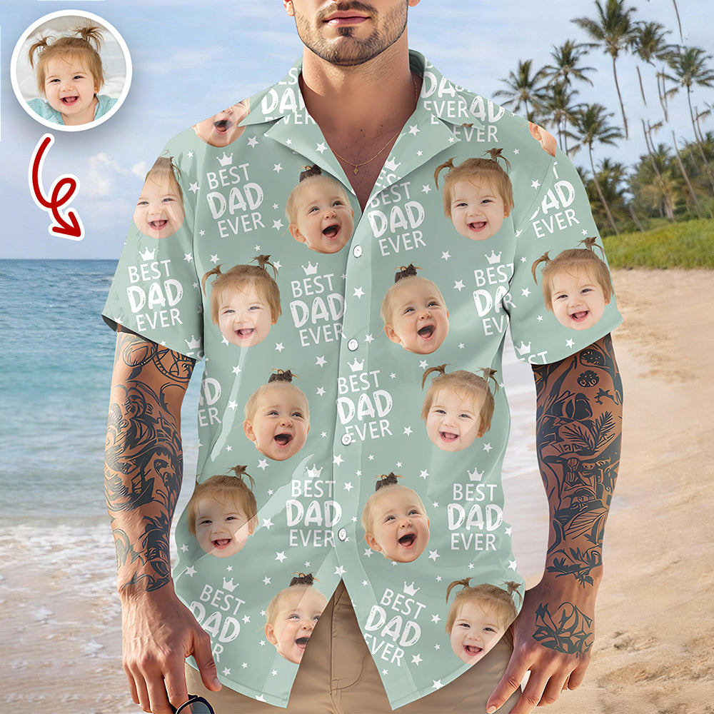 Custom Face Best Dad Ever Hawaiian Shirt Father's Day Gift CH07 911558