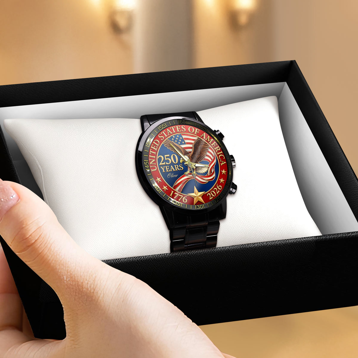 USA 250 Years Anniversary America Personalized Men's Wrist Watch HA75 920600