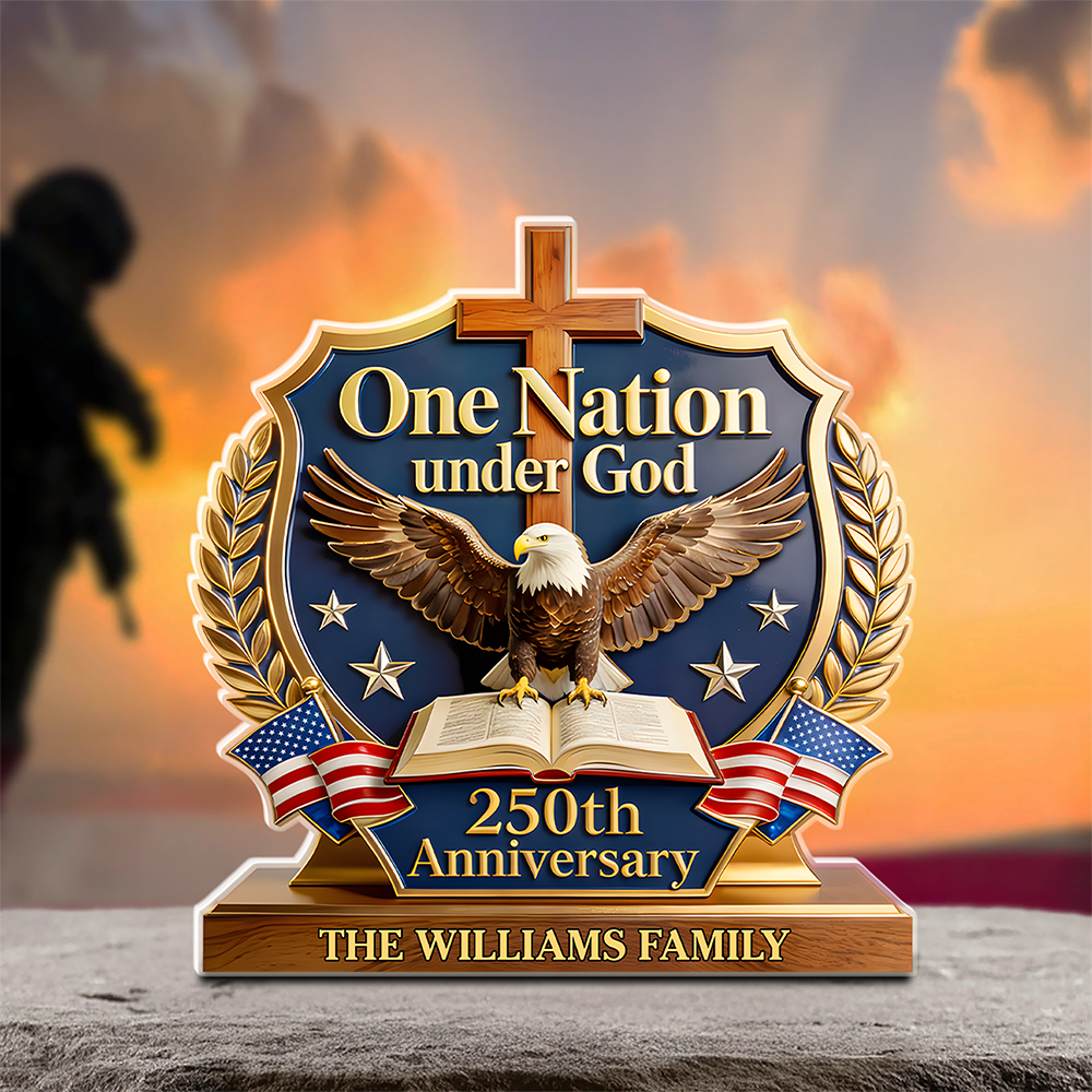One Nation Under God - USA 250th Anniversary Personalized Acrylic Block Plaque CH07 911170
