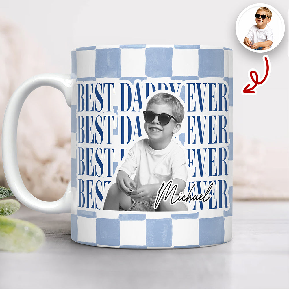 Custom Vintage Photo Best Dad, Mom Ever Print Full Mug - Personalized Gift for Parents LM32 669019