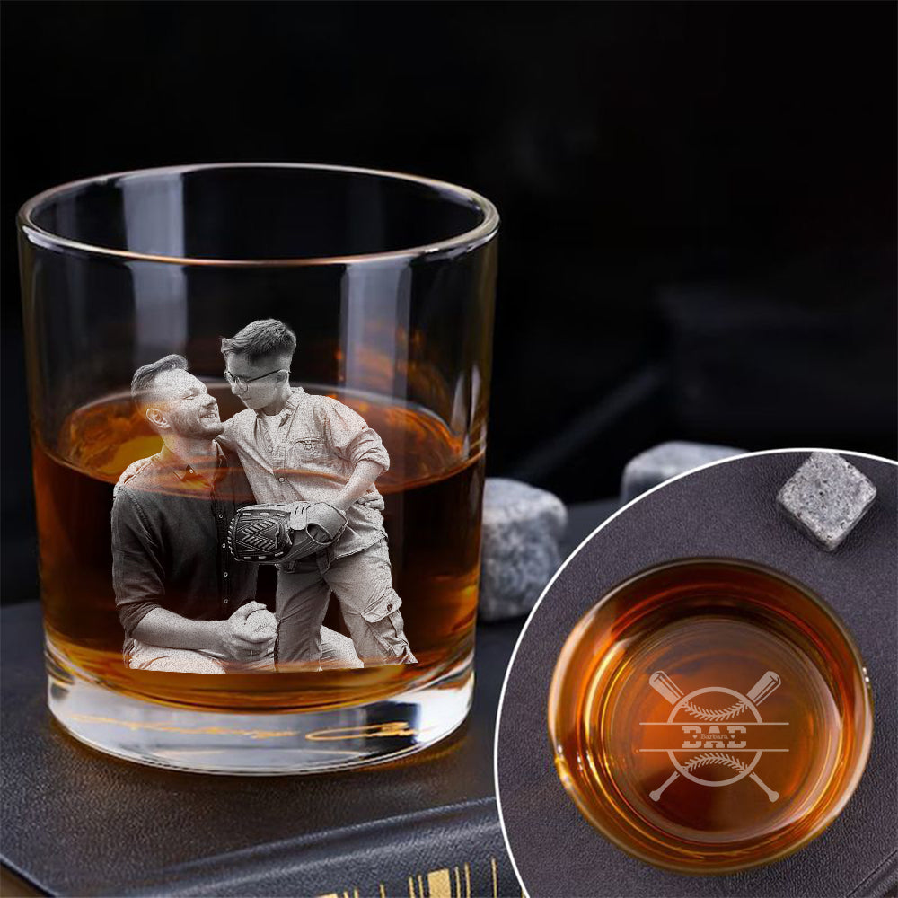 Custom Photo Father's Day Baseball Whiskey Glass TH10 892869