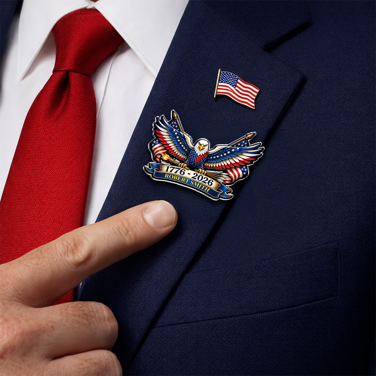 Personalized Name America 250 Patriotic Eagle 1776–2026 Acrylic Pin HO82 901868