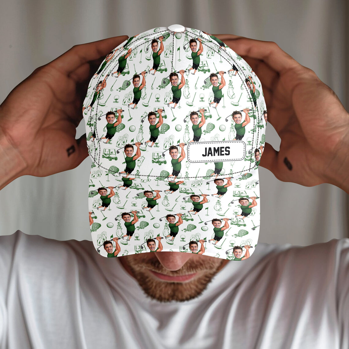 Custom Funny Golfer Photo Classic Cap - Golf Lovers Gift CH07 896350