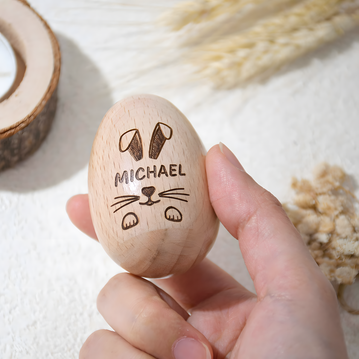 Personalized Name Easter Engraved Wooden Egg Shaker - Gift For Kids, Easter Gifts, Baby First Easter LM32 897777