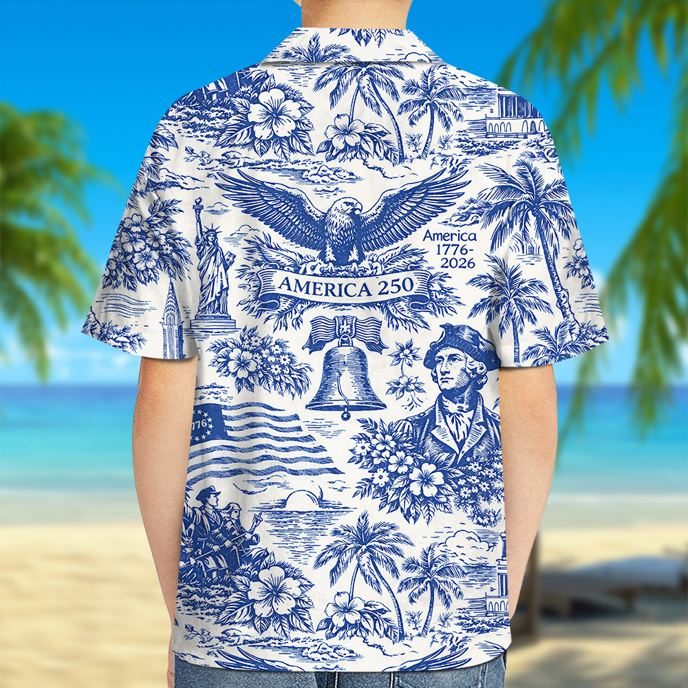 America 250th Anniversary 1776-2026 Toile De Jouy Style Kid Hawaii Shirt TH10 169407