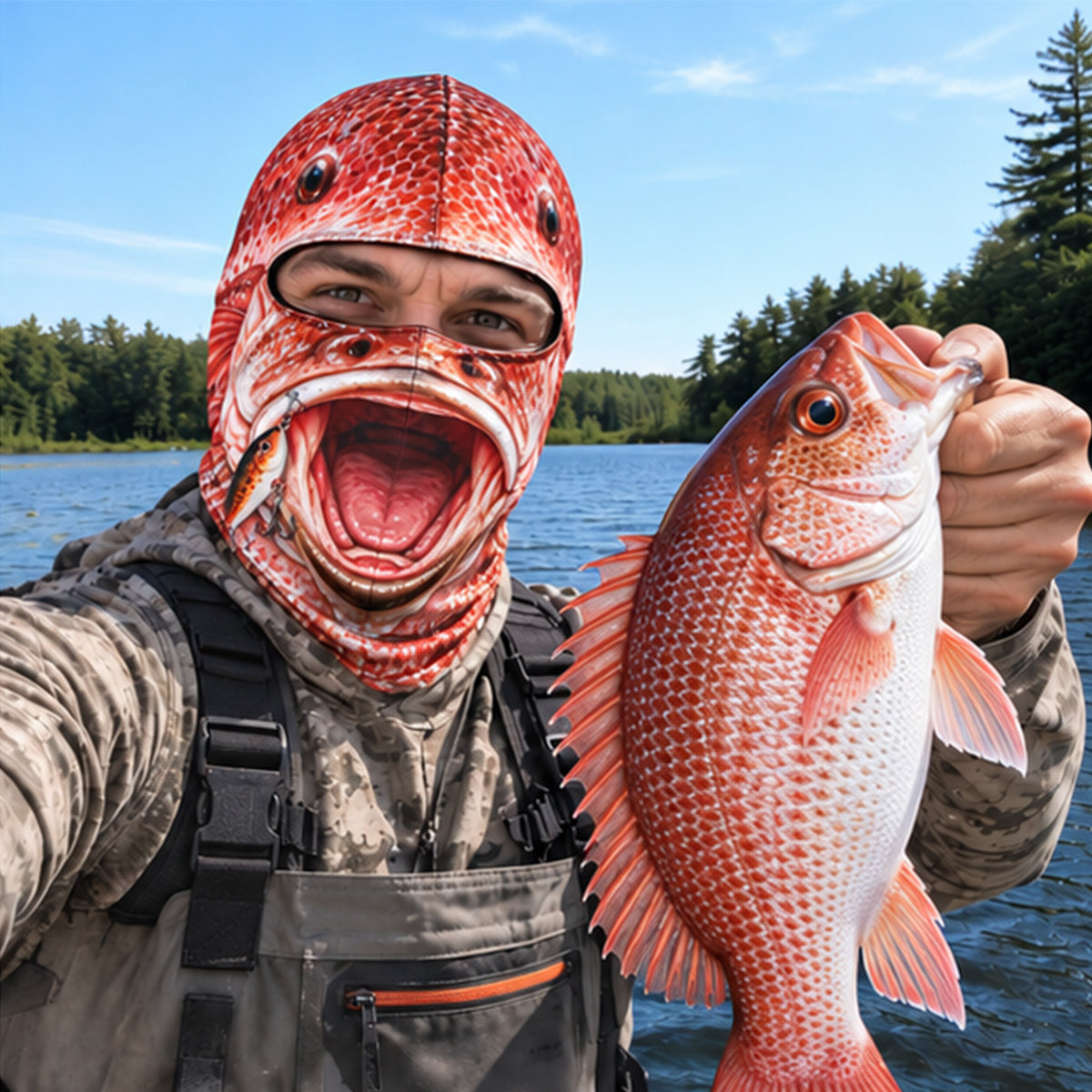 Funny Red Snapper Mask For Fishing Lovers HO82 904032