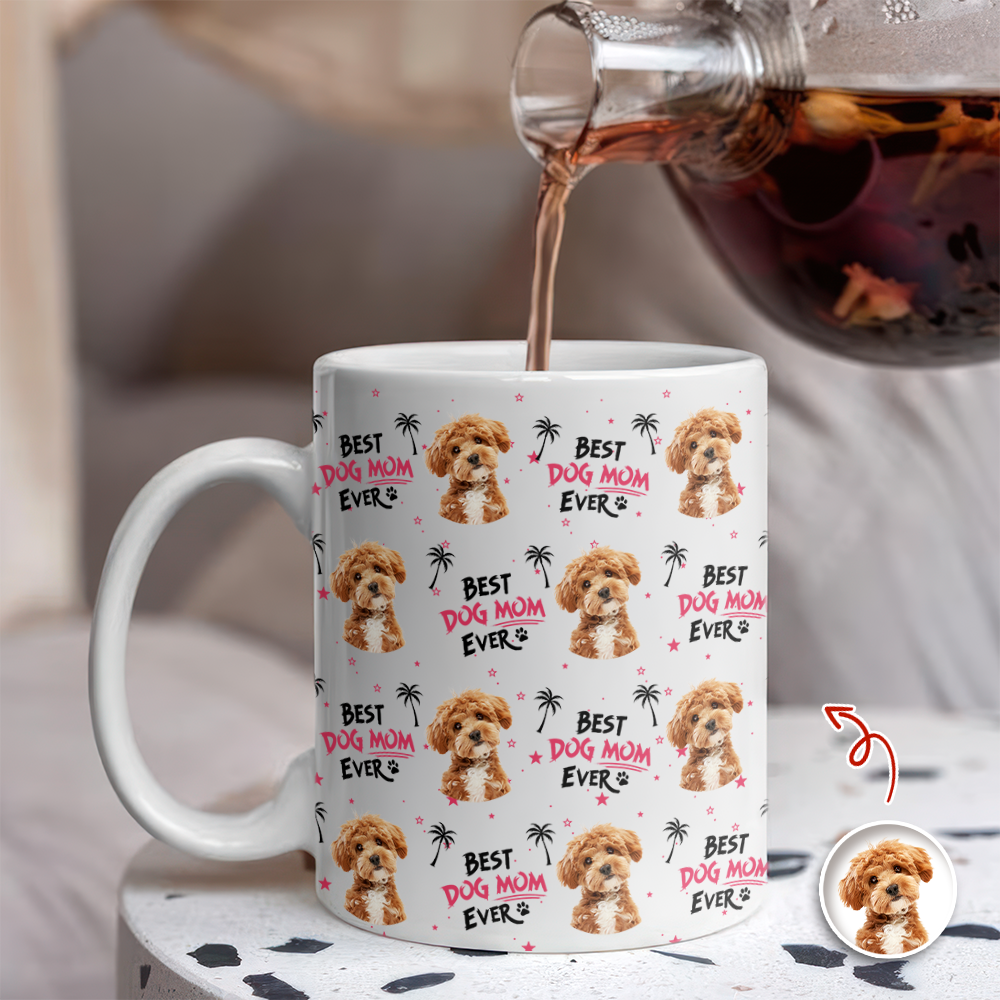 Custom Photo Best Dog Dad, Dog Mom Ever Personalized Mug CH07 910660