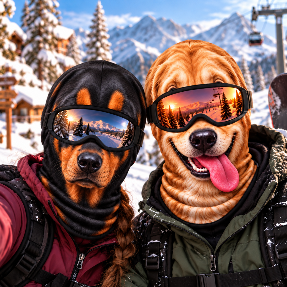 Funny Dog Face Ski Mask, 3D Novelty Animal Mask for Skiing & Snowboarding CH07 180836