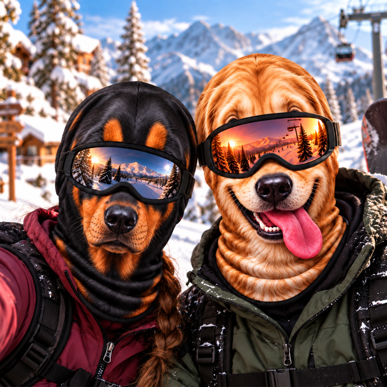 Funny Dog Face Ski Mask, 3D Novelty Animal Mask for Skiing & Snowboarding CH07 180836
