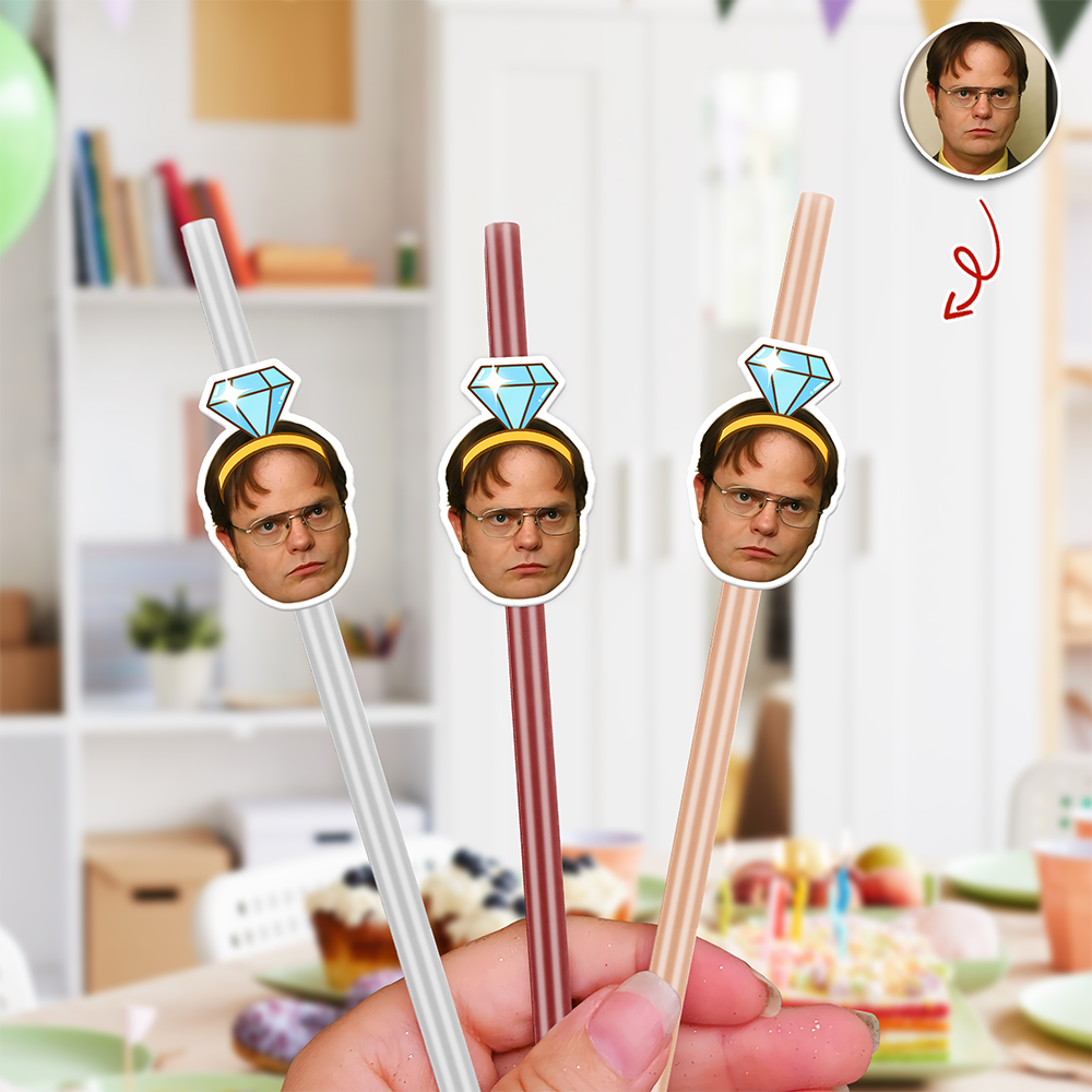 Custom Photo Colorful Straws for Birthday, Graduation, Wedding, Bachelorette Party Favors HA75 921206