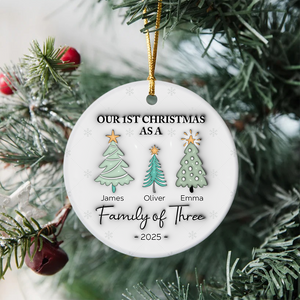 Personalized First Christmas As A Family Ceramic Ornament For Christmas TH10 894985