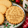 Custom Family Name Jesus Is the Reason For The Season Cookie Stamp, Personalized Holiday Baking Gift HO82 904128