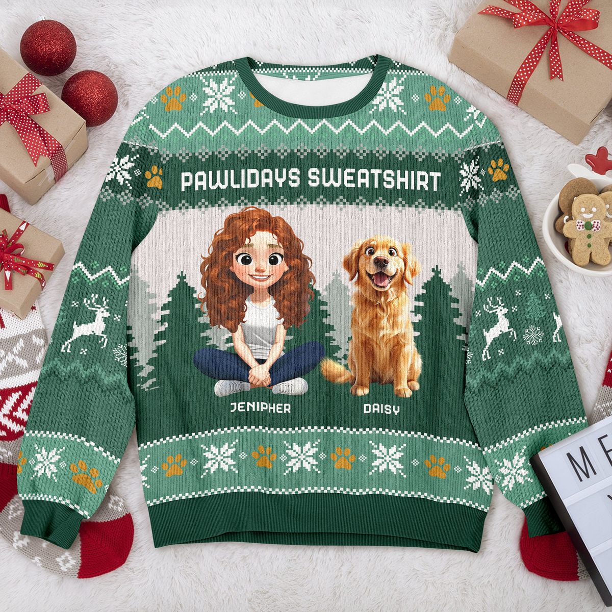 Personalized Pawlidays Sweatshirt Christmas Ugly Sweater TH10 896267