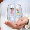 Custom Funny Face Wine Because Raising Tiny Humans Ain’t Easy Wine Glass TH10 169085
