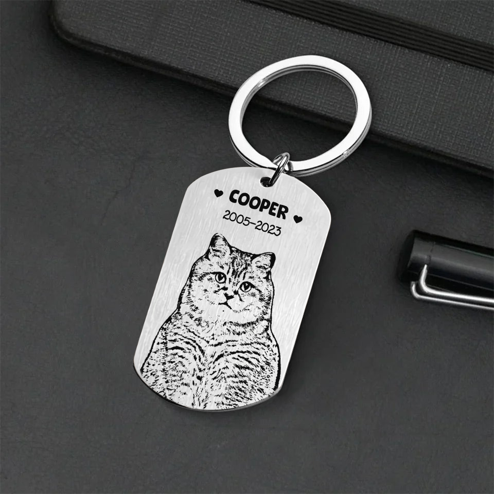 Custom Drawing Pencil Photo For Pet Lovers Metal Keychain LM32 893409