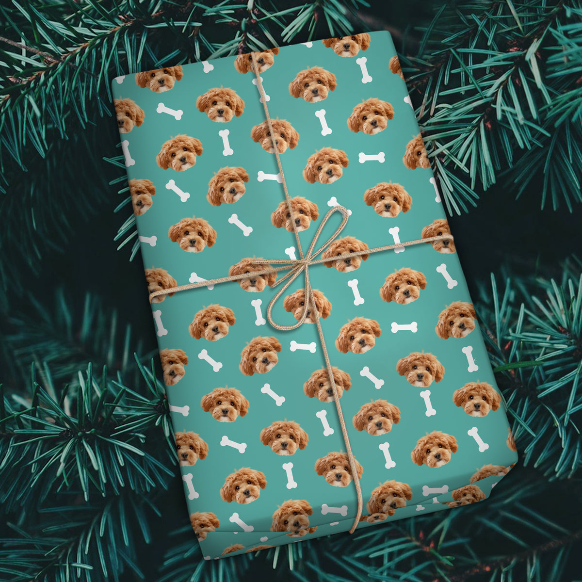Custom Dog Photo With Icon Wrapping Paper TH10 896709