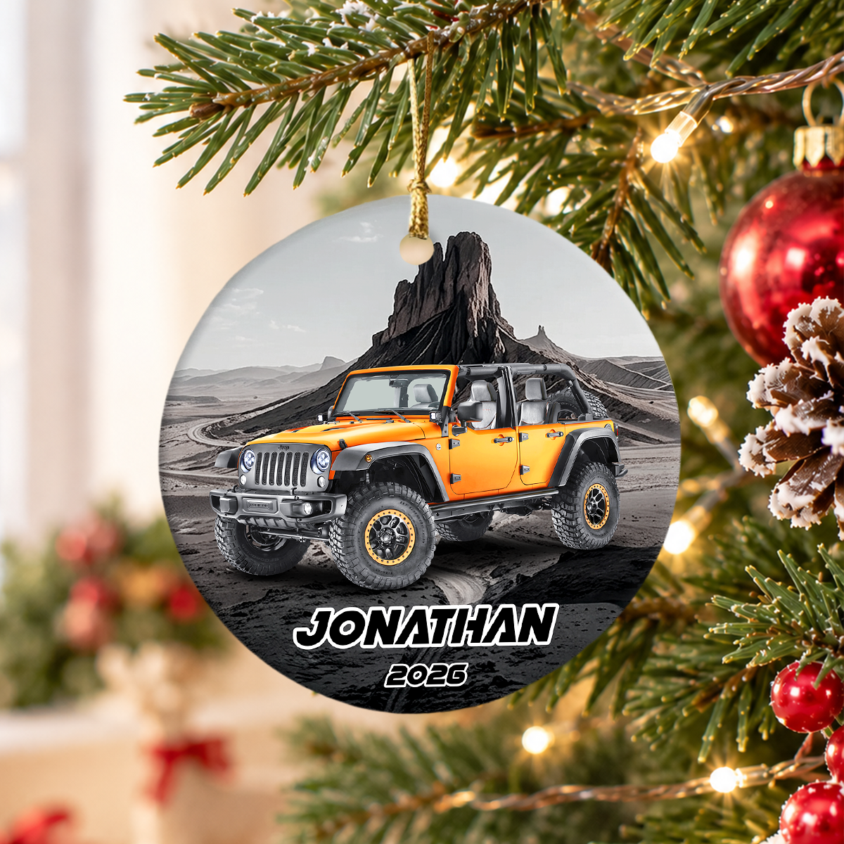 Custom Car Photo And Name Ceramic Ornament Christmas Gift For Car Lovers TH10 171277