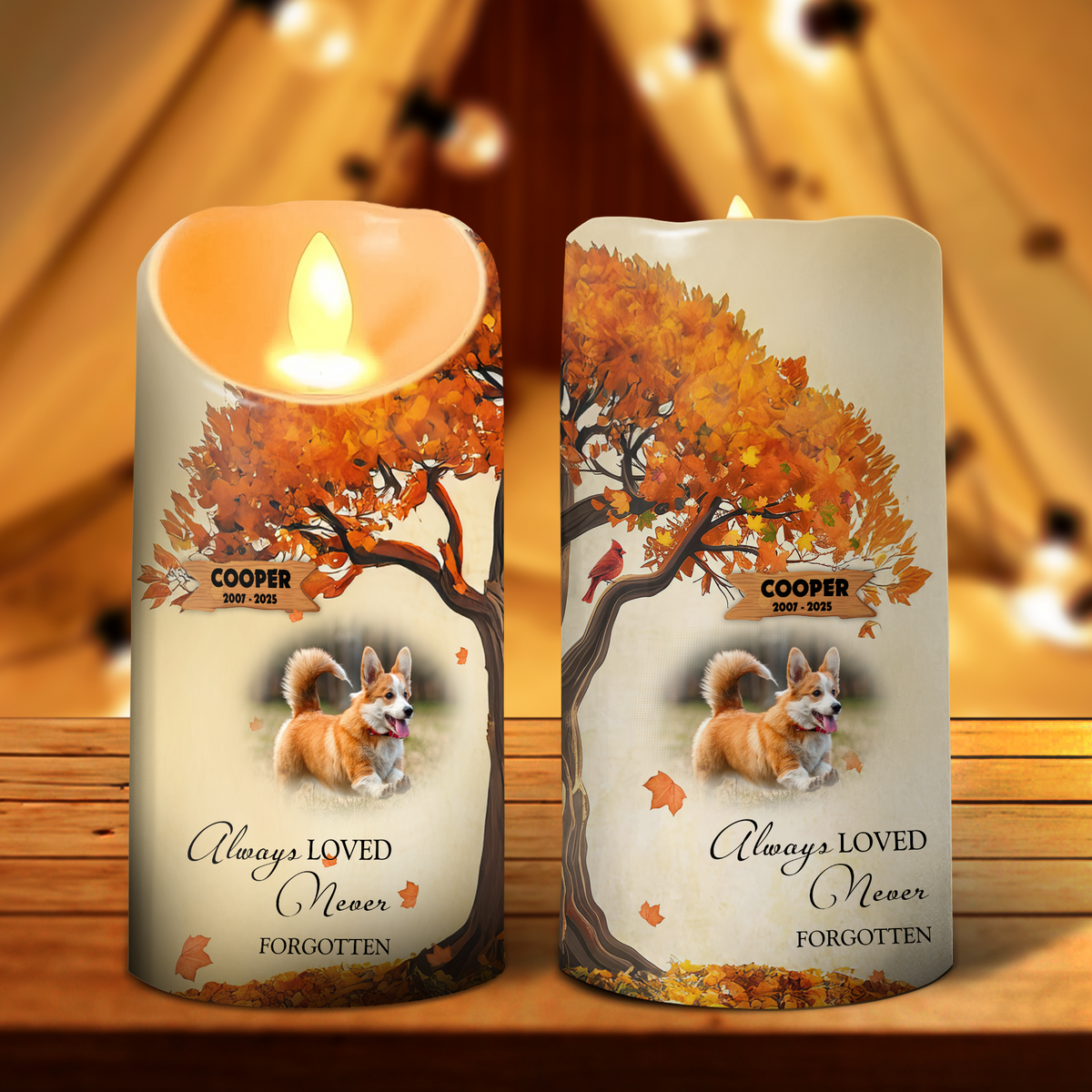Custom Pet Photo Always Loved Never Forgotten Memorial LED Candle LM32 895893
