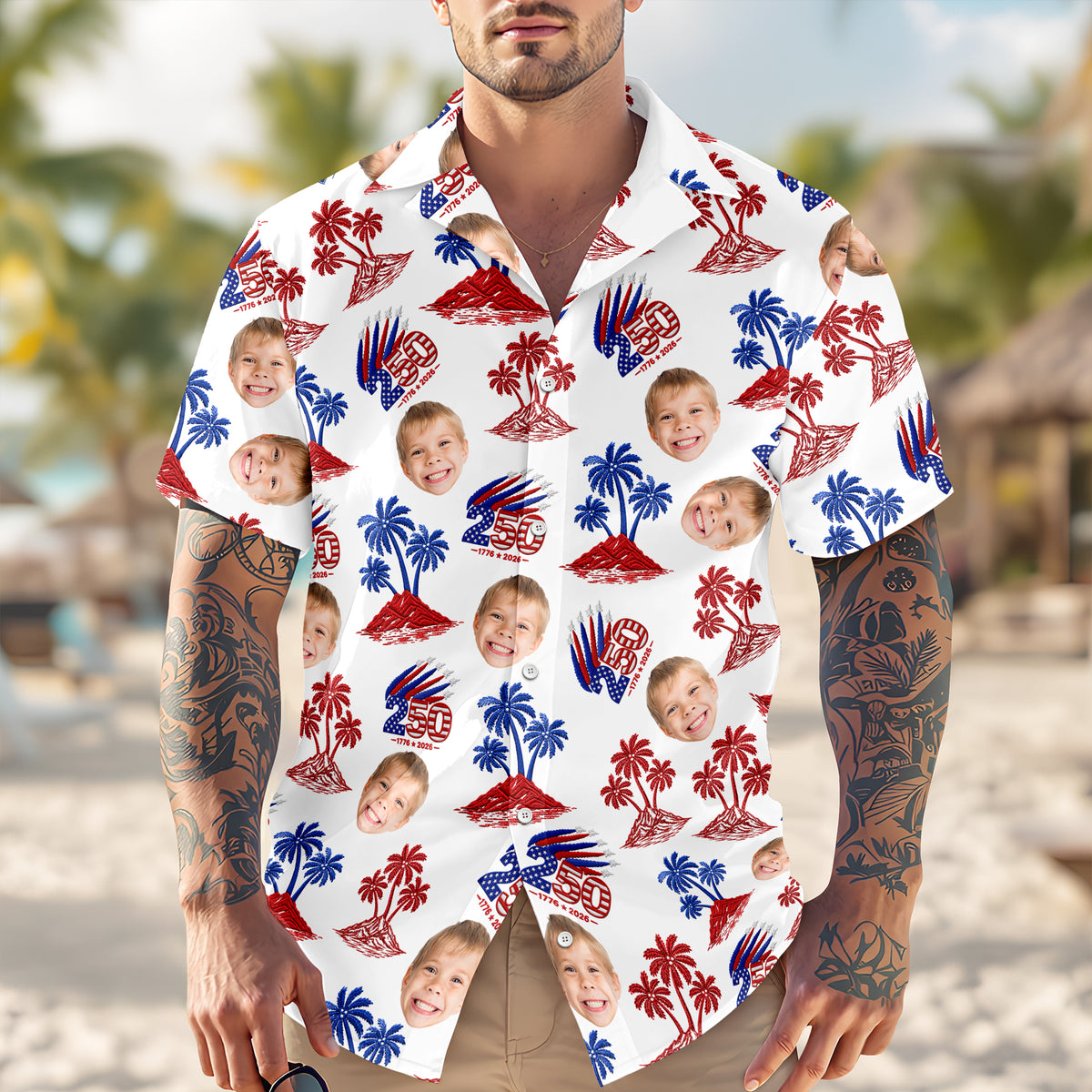 Custom Photo 1776–2026 250 Years America Anniversary Hawaii Shirt LM32 668909