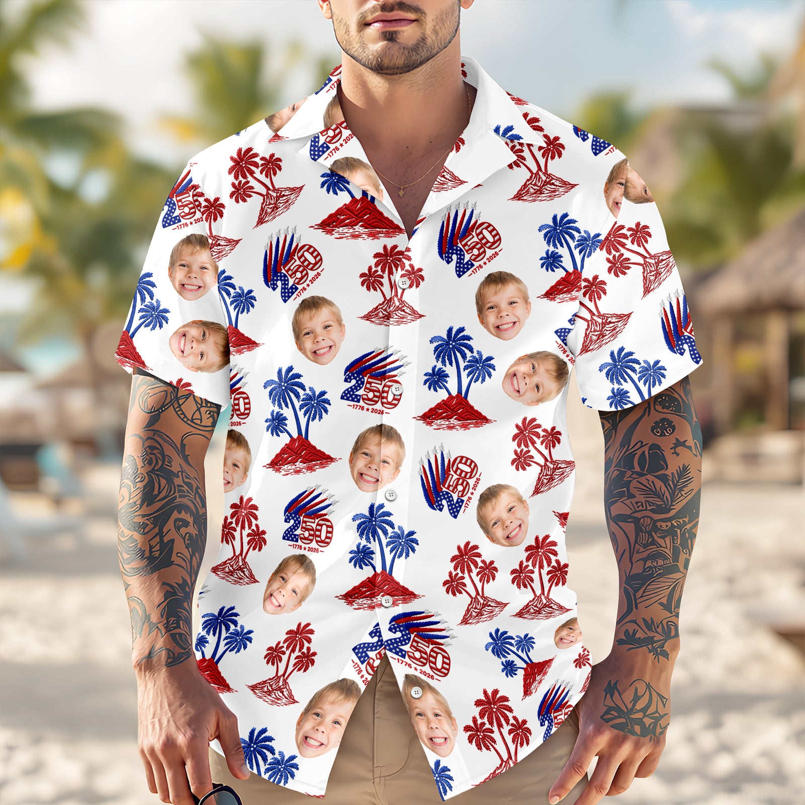 Custom Photo 1776–2026 250 Years America Anniversary Hawaii Shirt LM32 668909