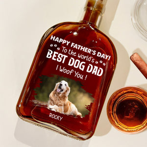 Custom Photo To The World Best Dog Dad Whiskey Bottle TH10 894049
