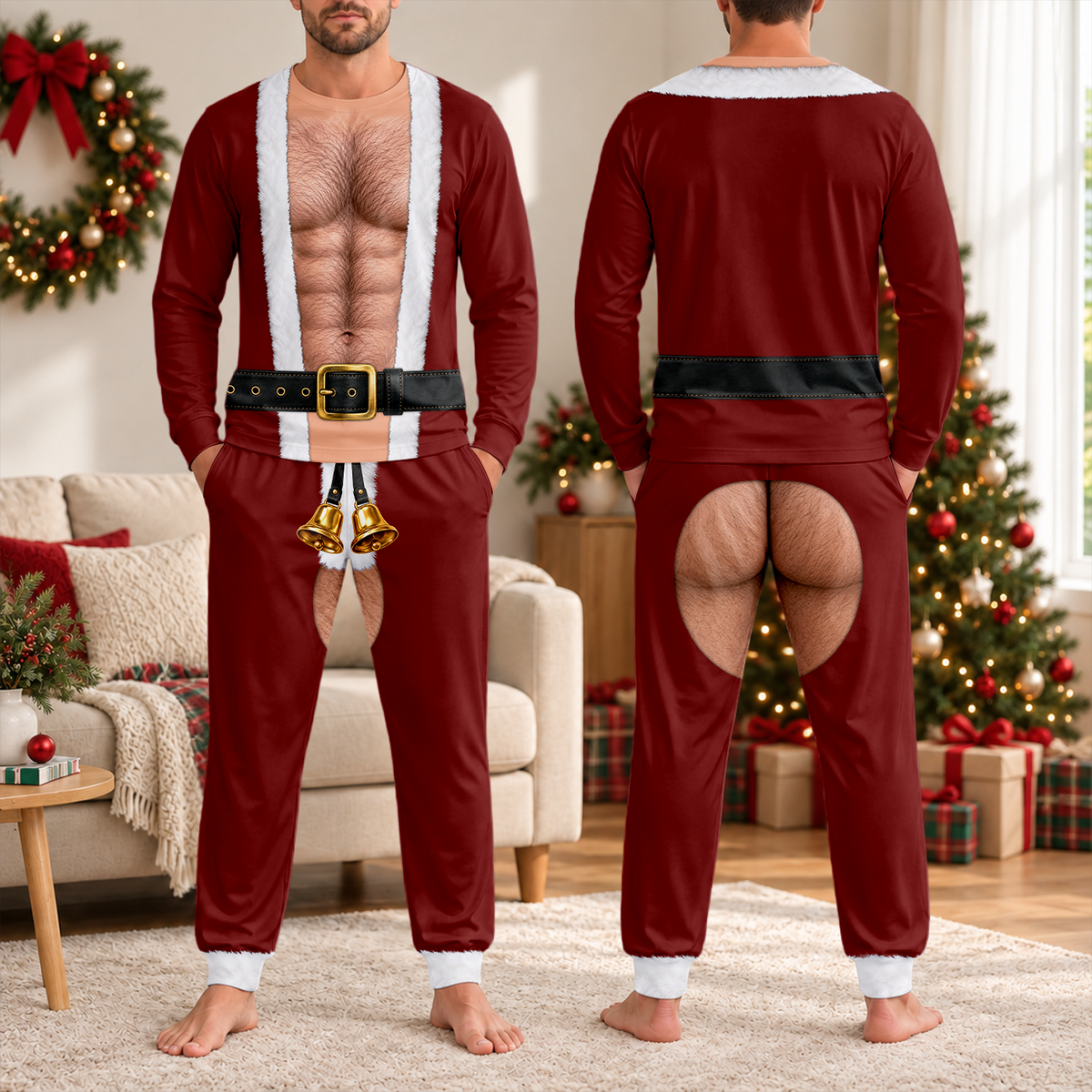 Personalized Funny Christmas Chest Body Illusion Sleepwear Novelty Holiday Gift For Men TH10 171155
