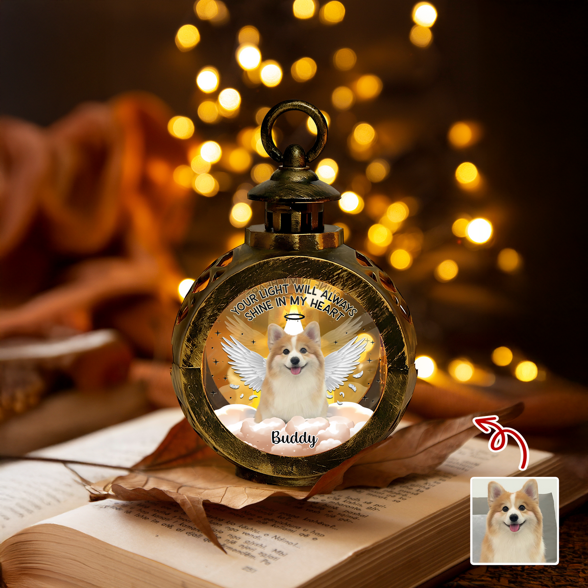 Custom Photo Your Wings Were Ready But My Heart Was Not Dog Candlelight Lantern Ornament HO82 894864