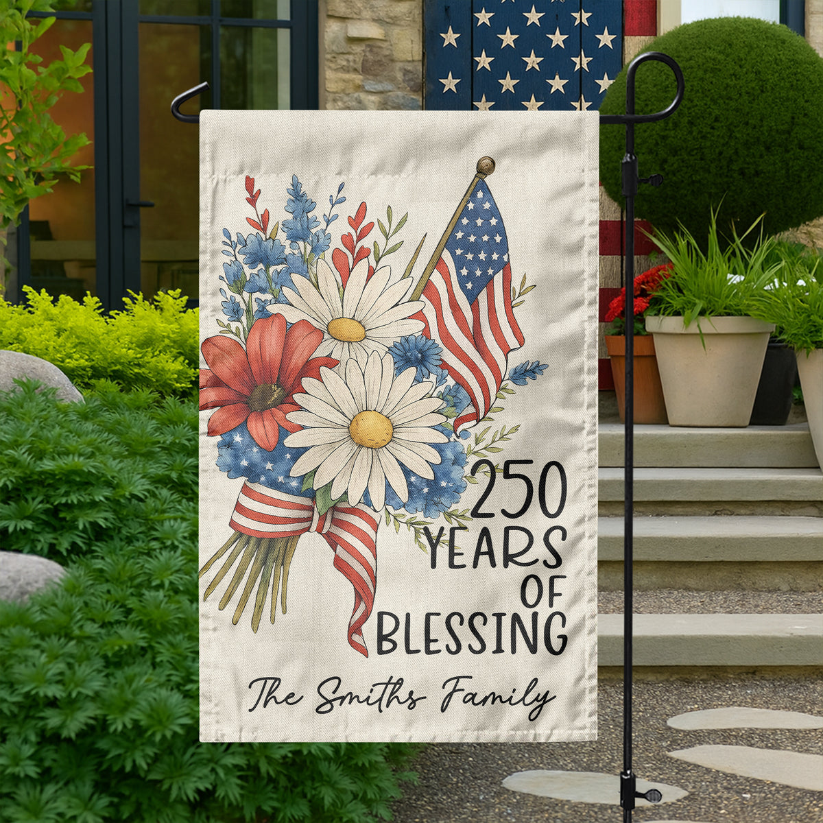 Custom Family Name 250 Years America, 1776-2026 USA 250th Garden Flag TH10 898311