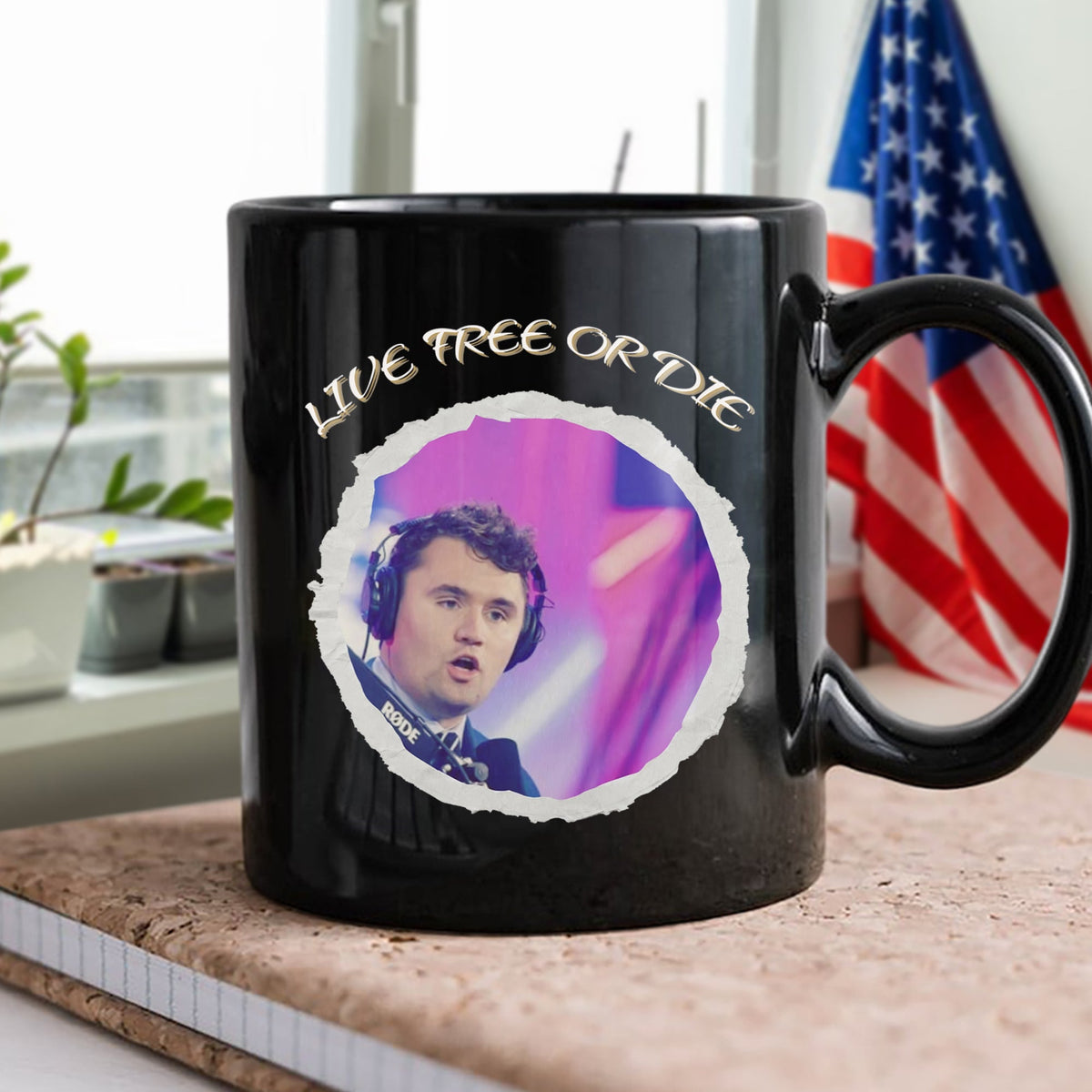 Charlie Kirk - Live Free Or Die Black Mug HO82 65794