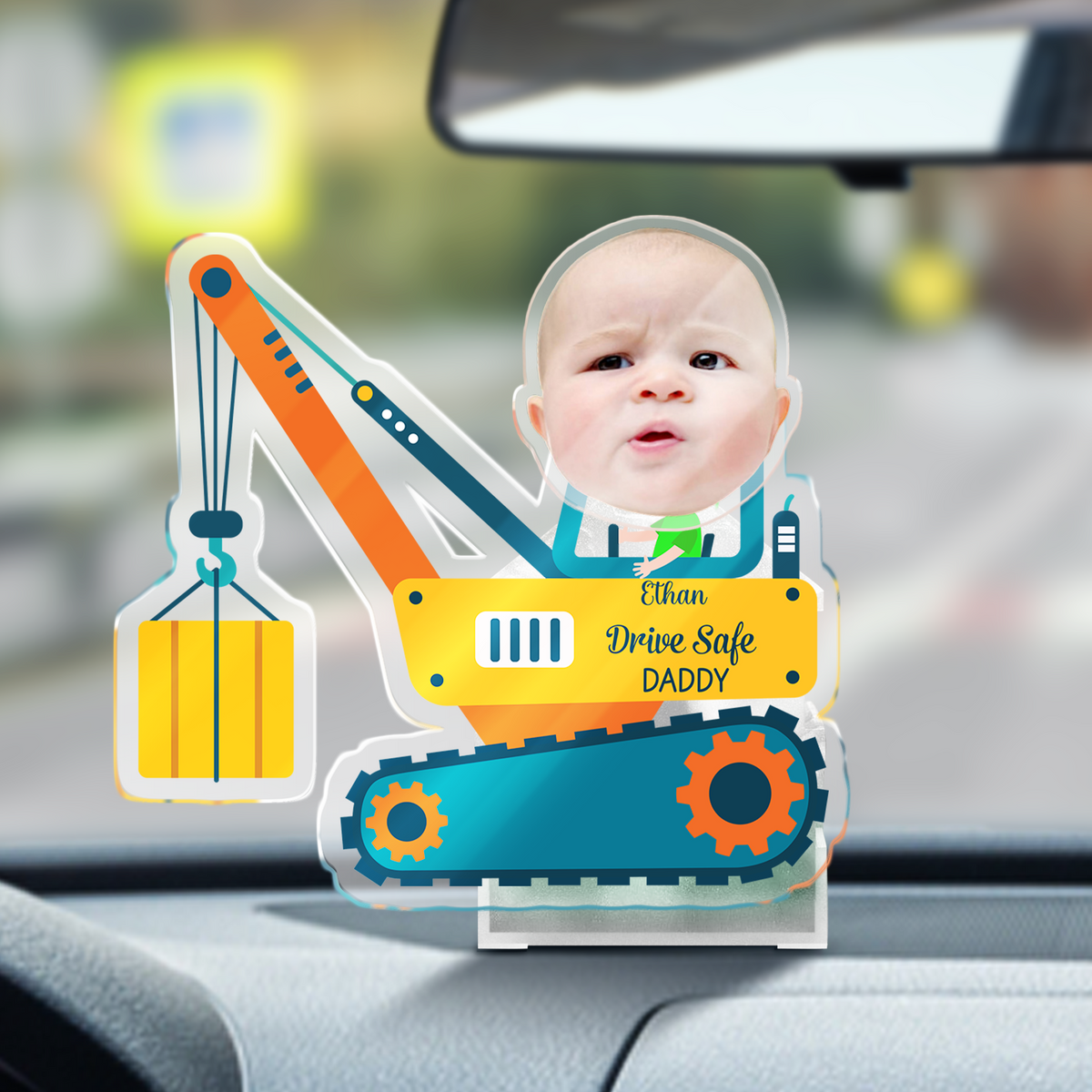 Custom Car Photo, Drive Safe Daddy Shaking Head HO82 893844