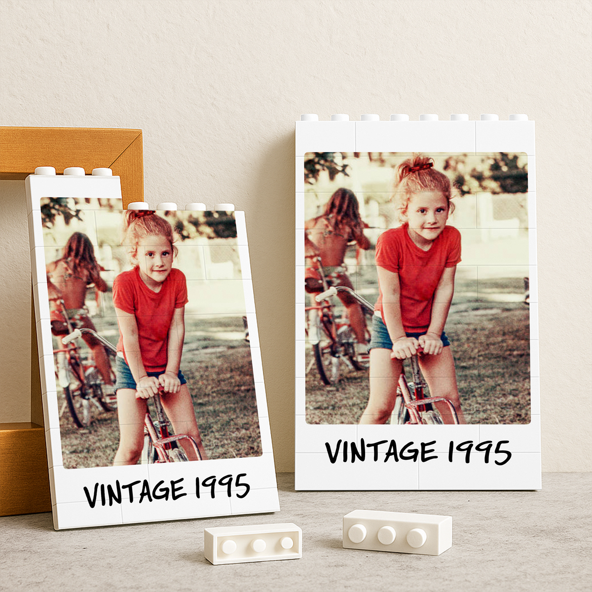 Custom Photo Vintage Building Brick Block - Personalized Birthday Gift HA75 921504