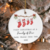 Personalized First Christmas As A Family Ceramic Ornament, Special Keepsake For The Family TH10 171449