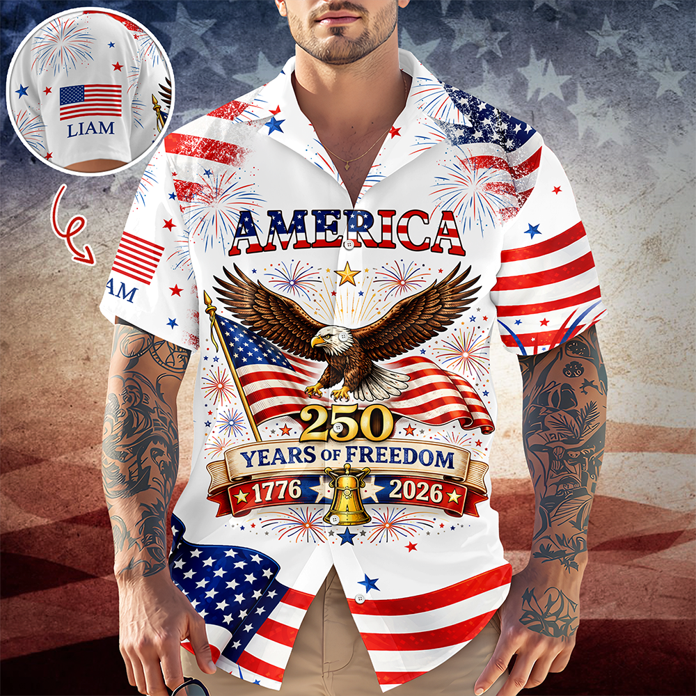 Personalized 250 Years Of Freedom 1776-2026 America Hawaiian Shirt HA75 921094