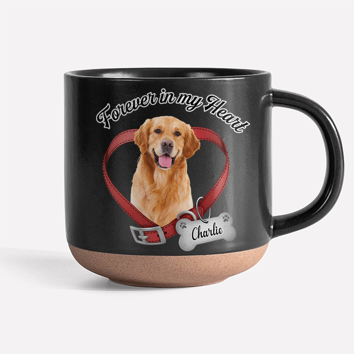 Custom Dog Photo Forever In My Heart Memorial Pottery Mug CH07 180076