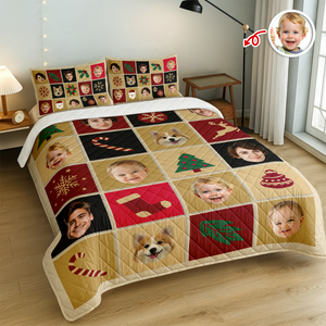 Funny Custom Face Family Christmas Pattern Bedding Set CH07 899902