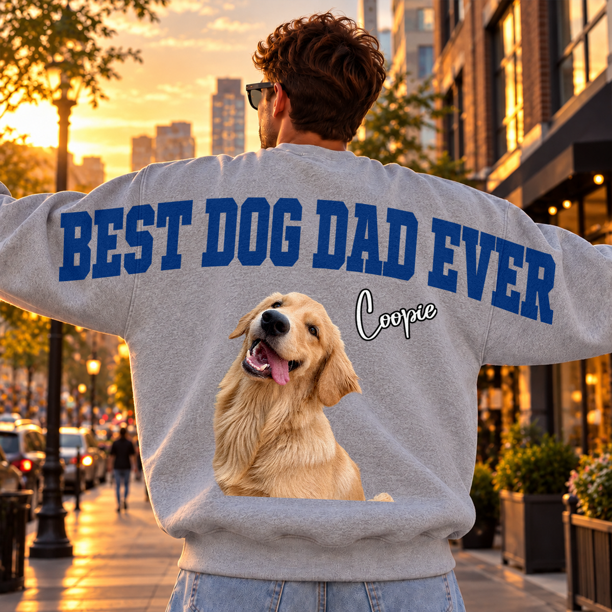 Custom Photo Best Dog Dad, Mom Ever Shoulder To Shoulder Sweatshirt CH07 180944