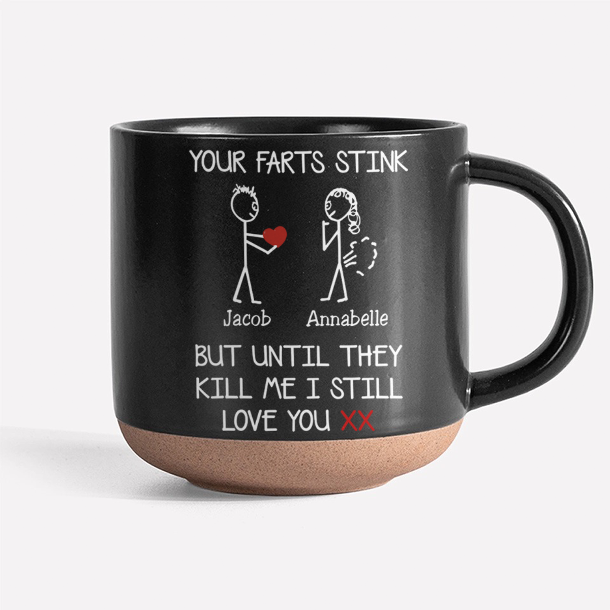 Custom Name Your Farts Stink Pottery Mug, Funny Valentines Gift For Her HO82 901182