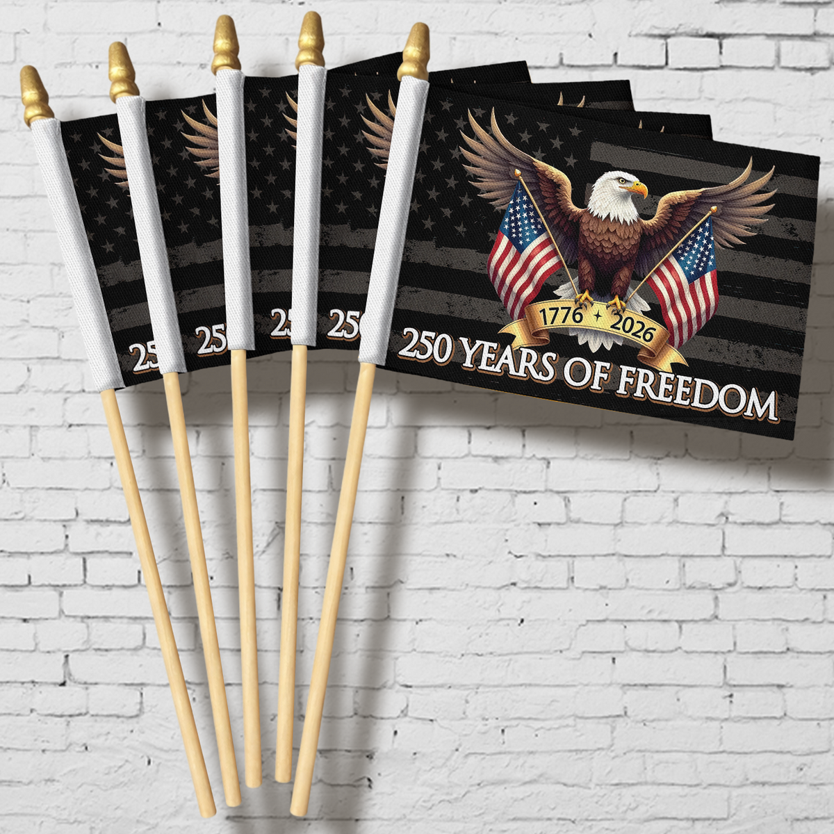 250 Years of Freedom American USA 250th Anniversary 1776-2026 Handheld Flag HA75 898866