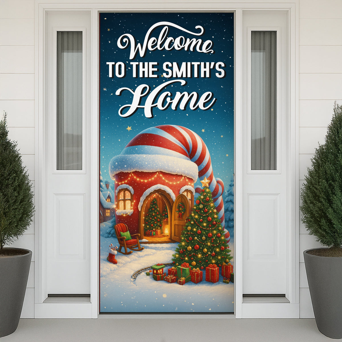 Custom Santa Background Welcome To My Home Decoration Door Cover LM32 895655