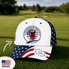 Custom Photo Human Belongs To US 250 Anniversary Classic Cap - Gift For Dog Lovers, Dog Dad, Father's Day HO82 902484