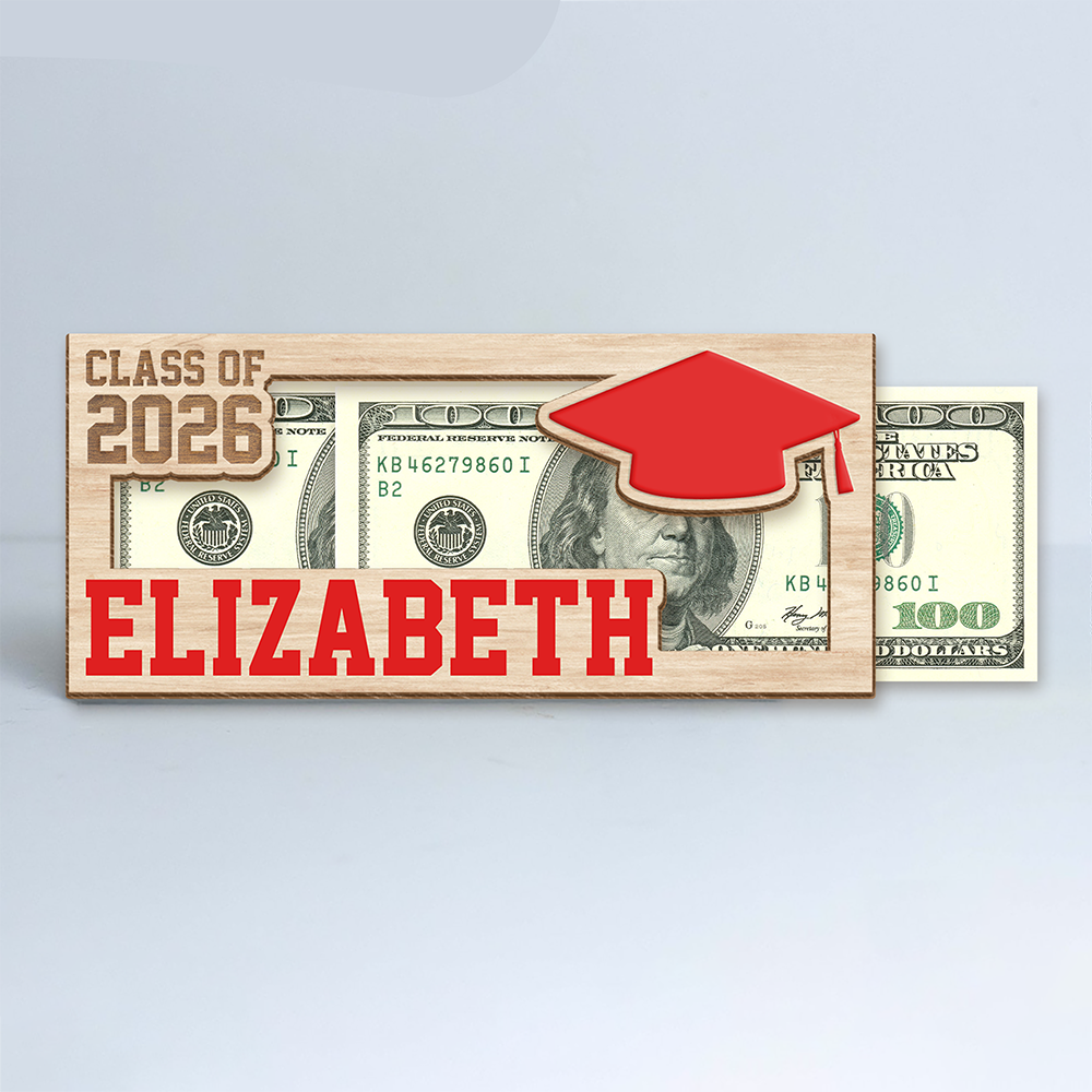 Custom Name Class of 2026 Graduation Wood Money Holder TH10 169095