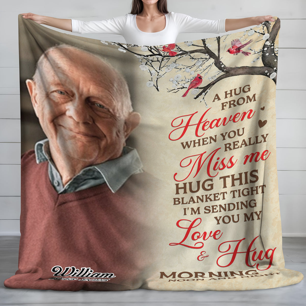 When You Really Miss Me Hug This Blanket Custom Memorial Photo Blanket CH07 896494