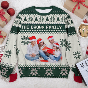 Custom Photo And Name For Family Christmas Ugly Sweater TH10 891589