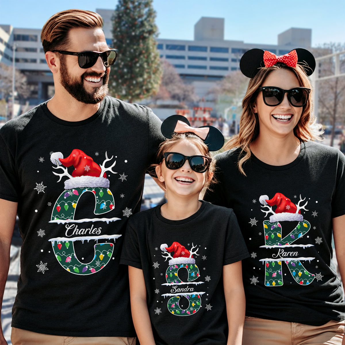 Custom Name Initial Letter Christmas Monogrammed Family Shirt HO82 904068
