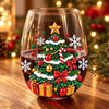 Personalized Santa Snowman Christmas Stemless Wine Glass Gift For Family CH07 180972